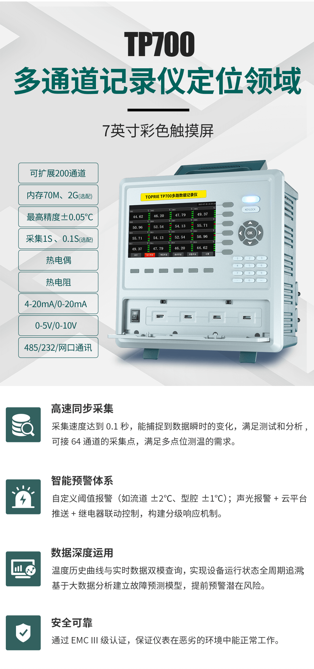 多通道記錄儀在注塑機的熱流道模具溫度監(jiān)測